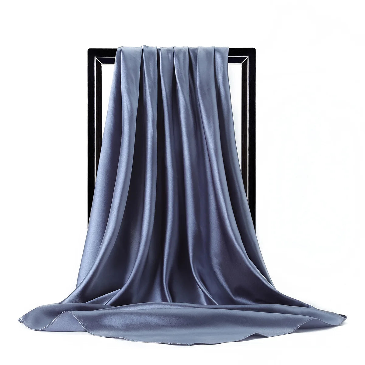 Luxury Silk Satin Scarf – Solid Color Hijab & Shawl Wrap, Elegant 90×90 cm Design