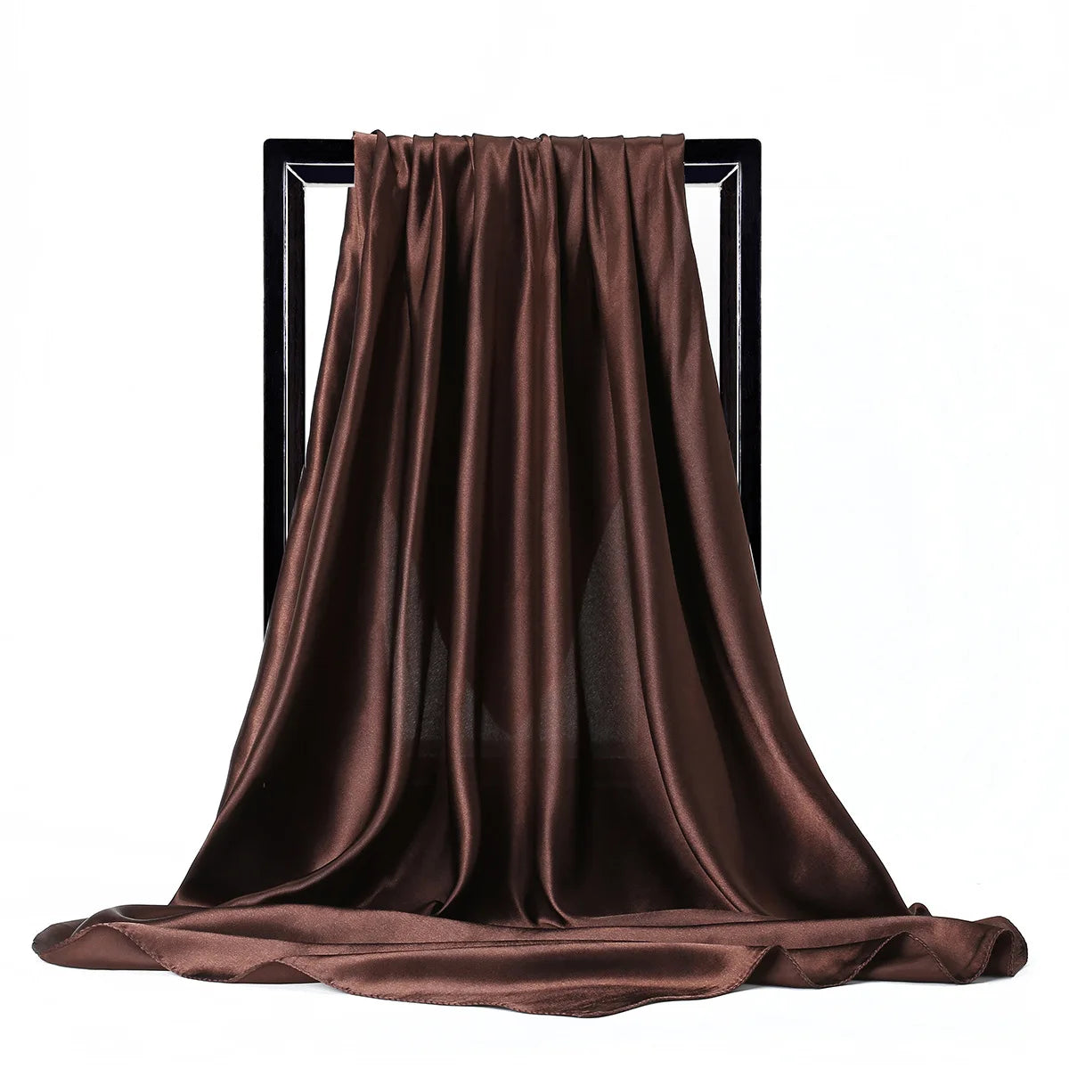 Luxury Silk Satin Scarf – Solid Color Hijab & Shawl Wrap, Elegant 90×90 cm Design