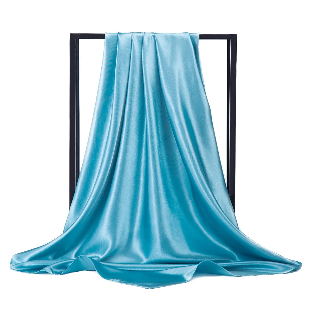 Luxury Silk Satin Scarf – Solid Color Hijab & Shawl Wrap, Elegant 90×90 cm Design