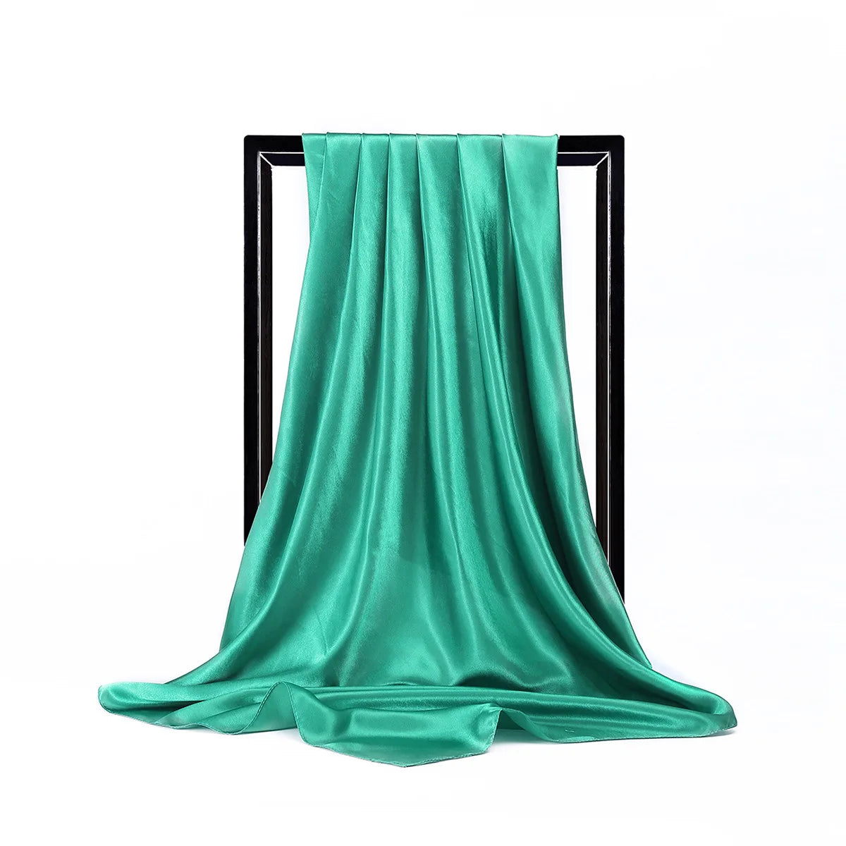 Luxury Silk Satin Scarf – Solid Color Hijab & Shawl Wrap, Elegant 90×90 cm Design