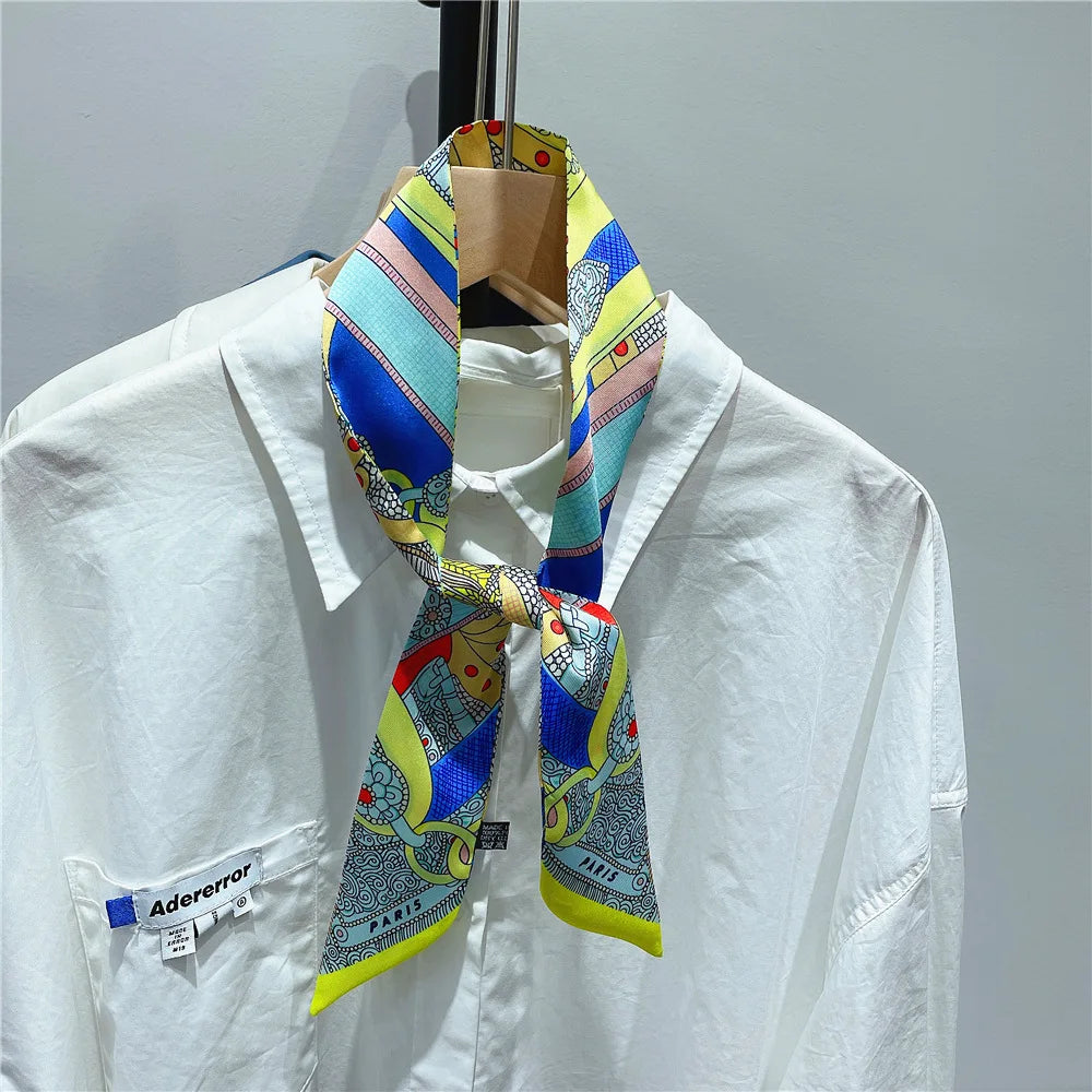 Gorgeous Saddle Print Silk Scarf – Elegant 2023 Designer Style for Hair, Bags & Neck