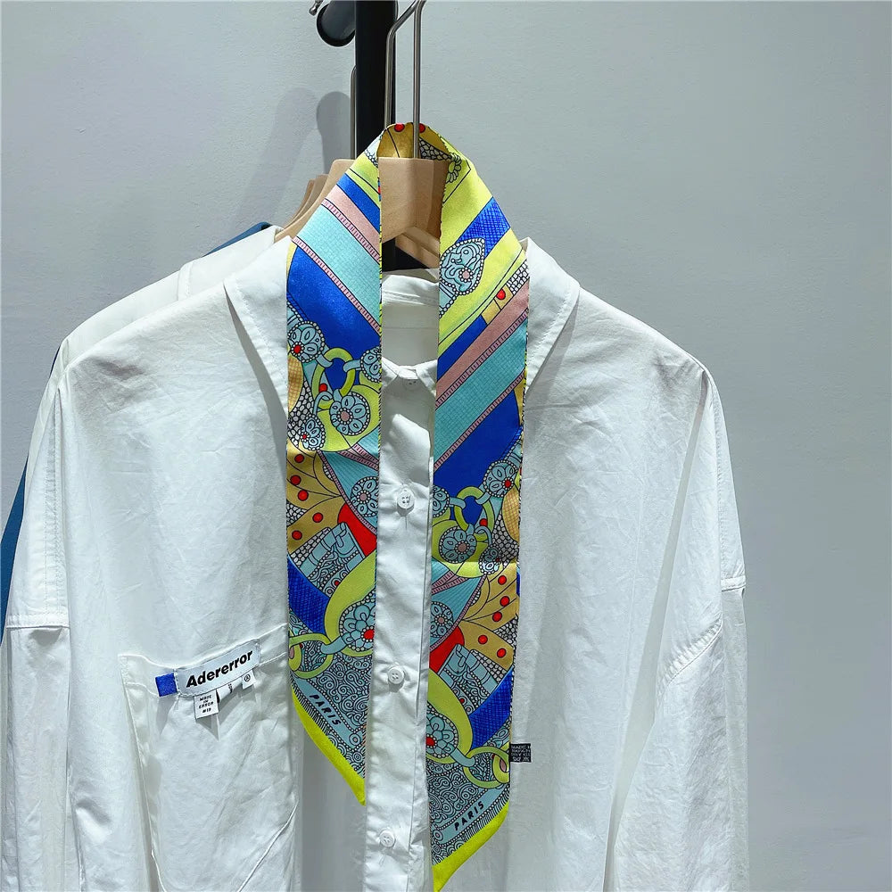 Gorgeous Saddle Print Silk Scarf – Elegant 2023 Designer Style for Hair, Bags & Neck