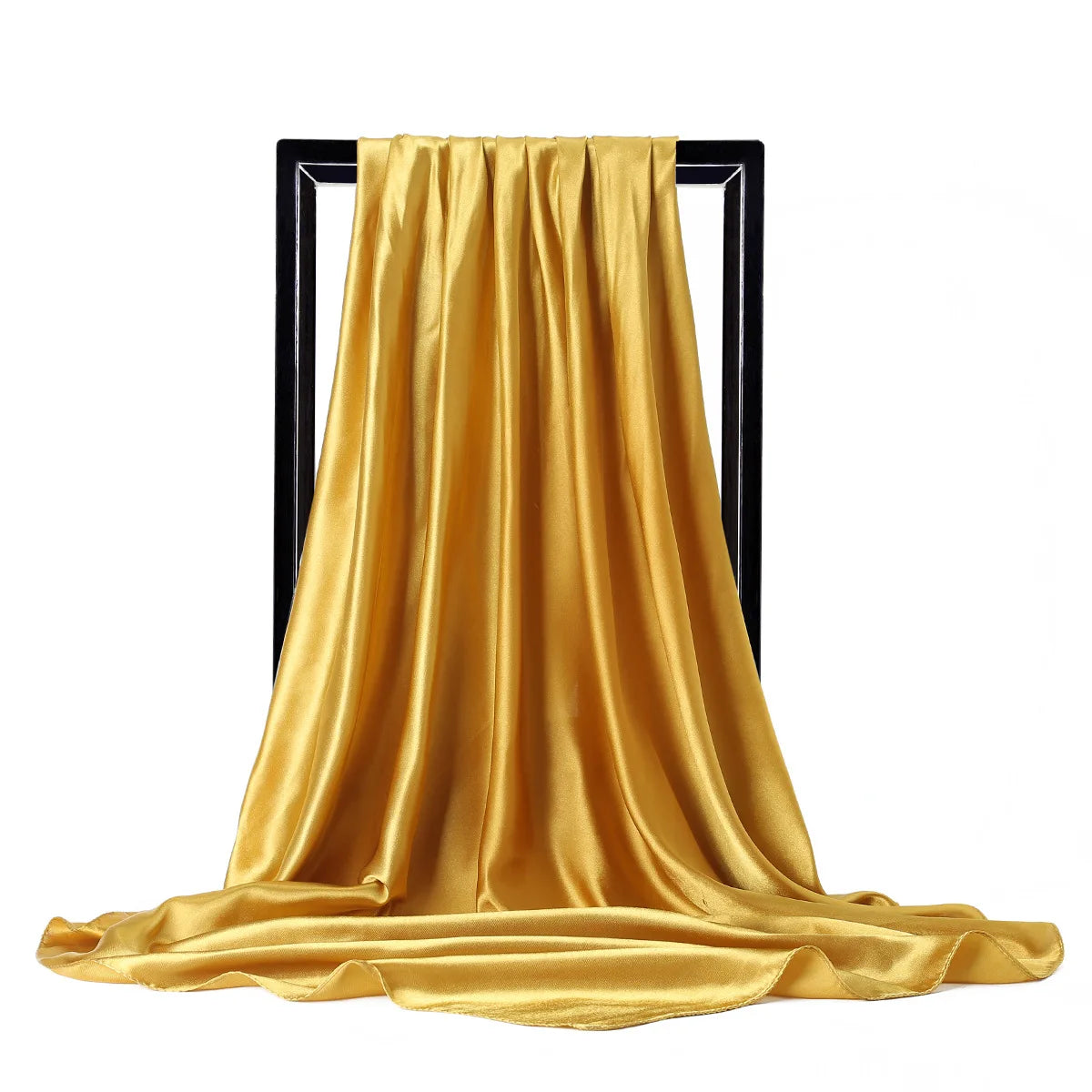 Luxury Silk Satin Scarf – Solid Color Hijab & Shawl Wrap, Elegant 90×90 cm Design