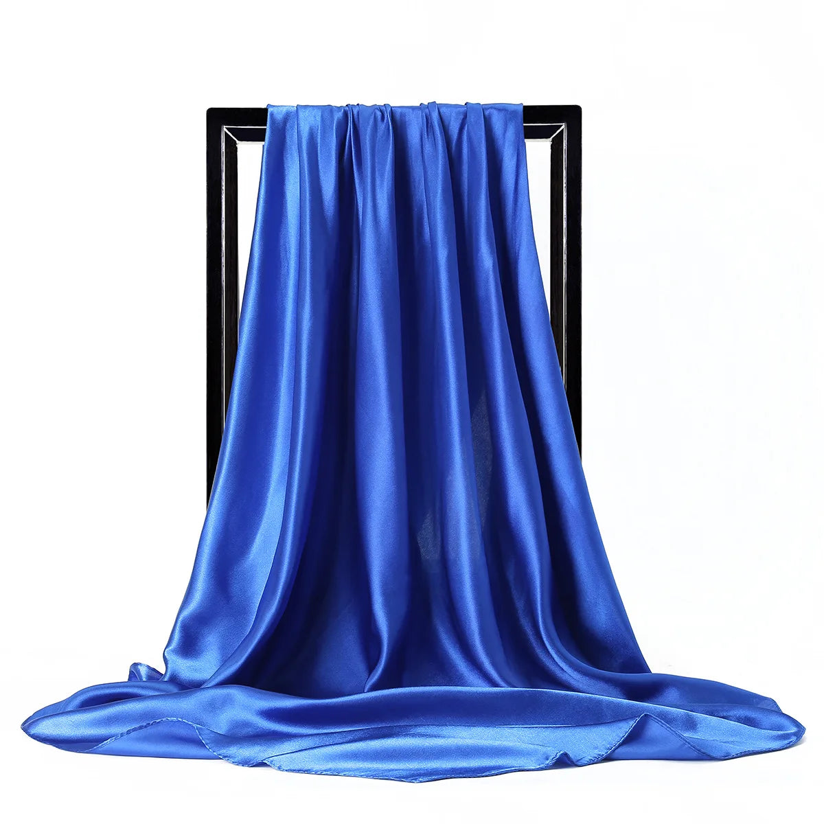 Luxury Silk Satin Scarf – Solid Color Hijab & Shawl Wrap, Elegant 90×90 cm Design