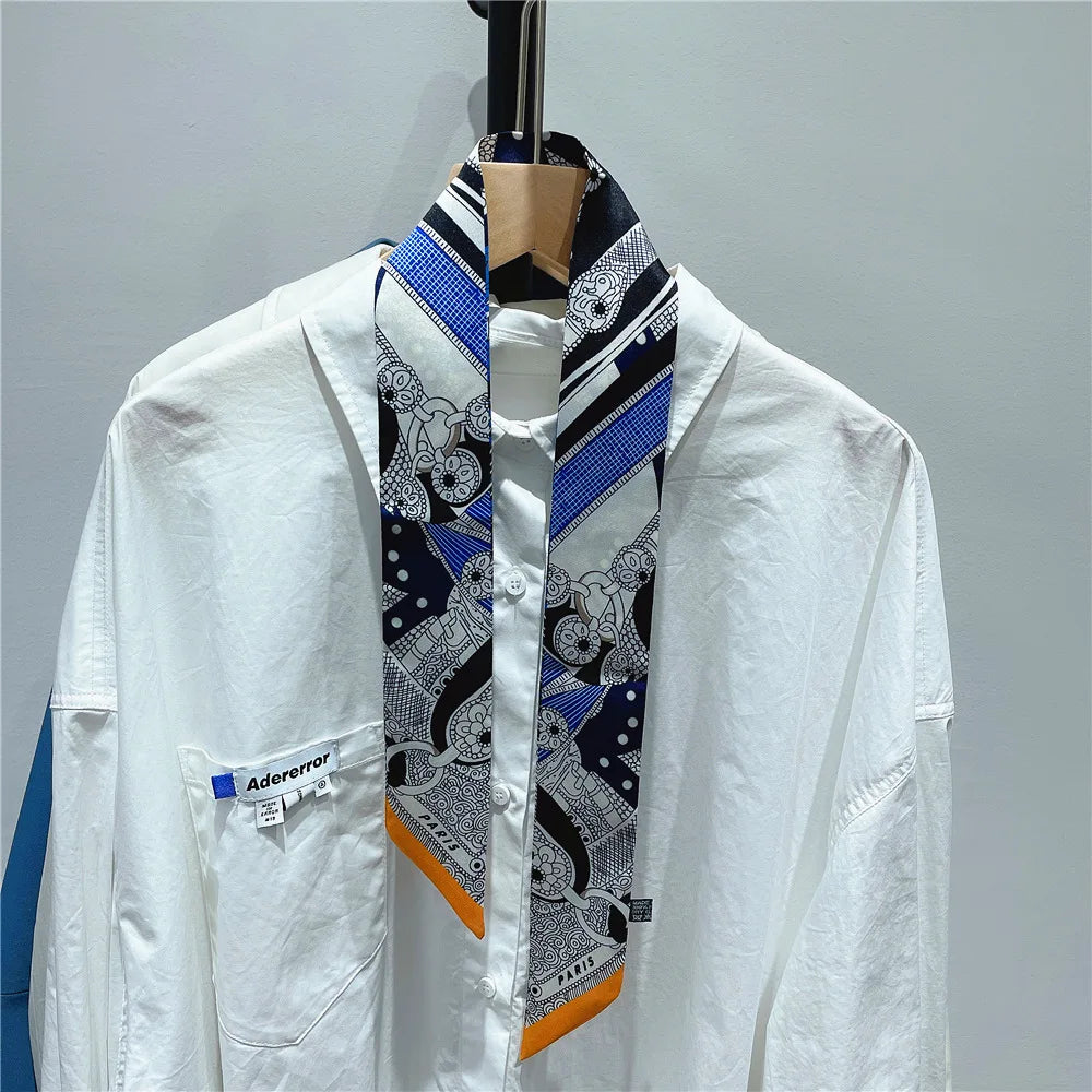 Gorgeous Saddle Print Silk Scarf – Elegant 2023 Designer Style for Hair, Bags & Neck