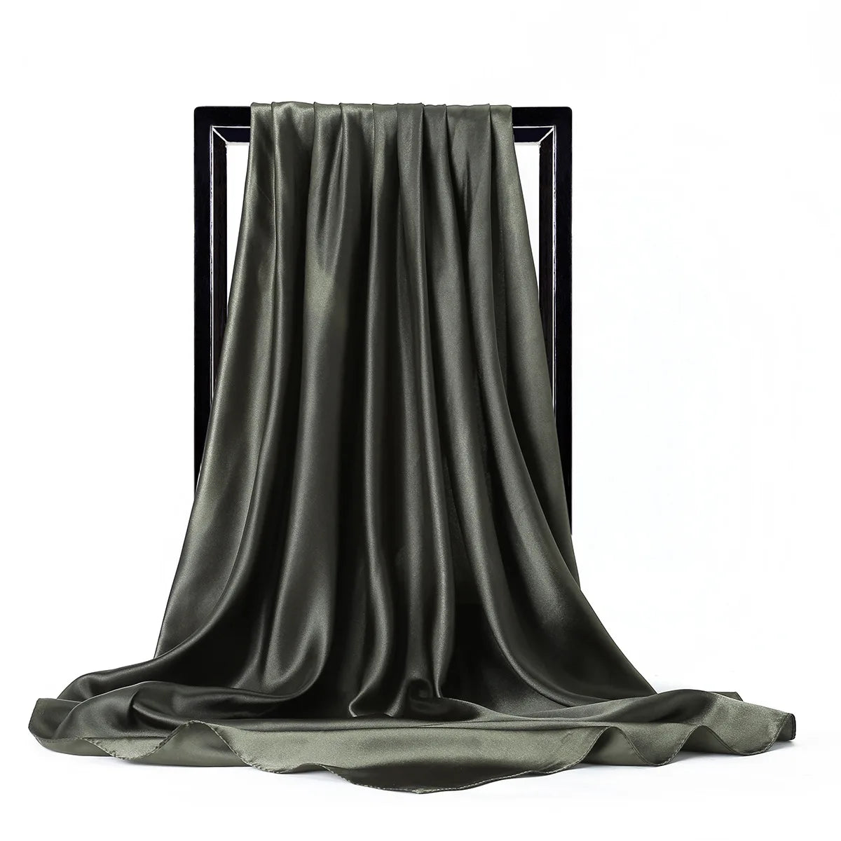 Luxury Silk Satin Scarf – Solid Color Hijab & Shawl Wrap, Elegant 90×90 cm Design
