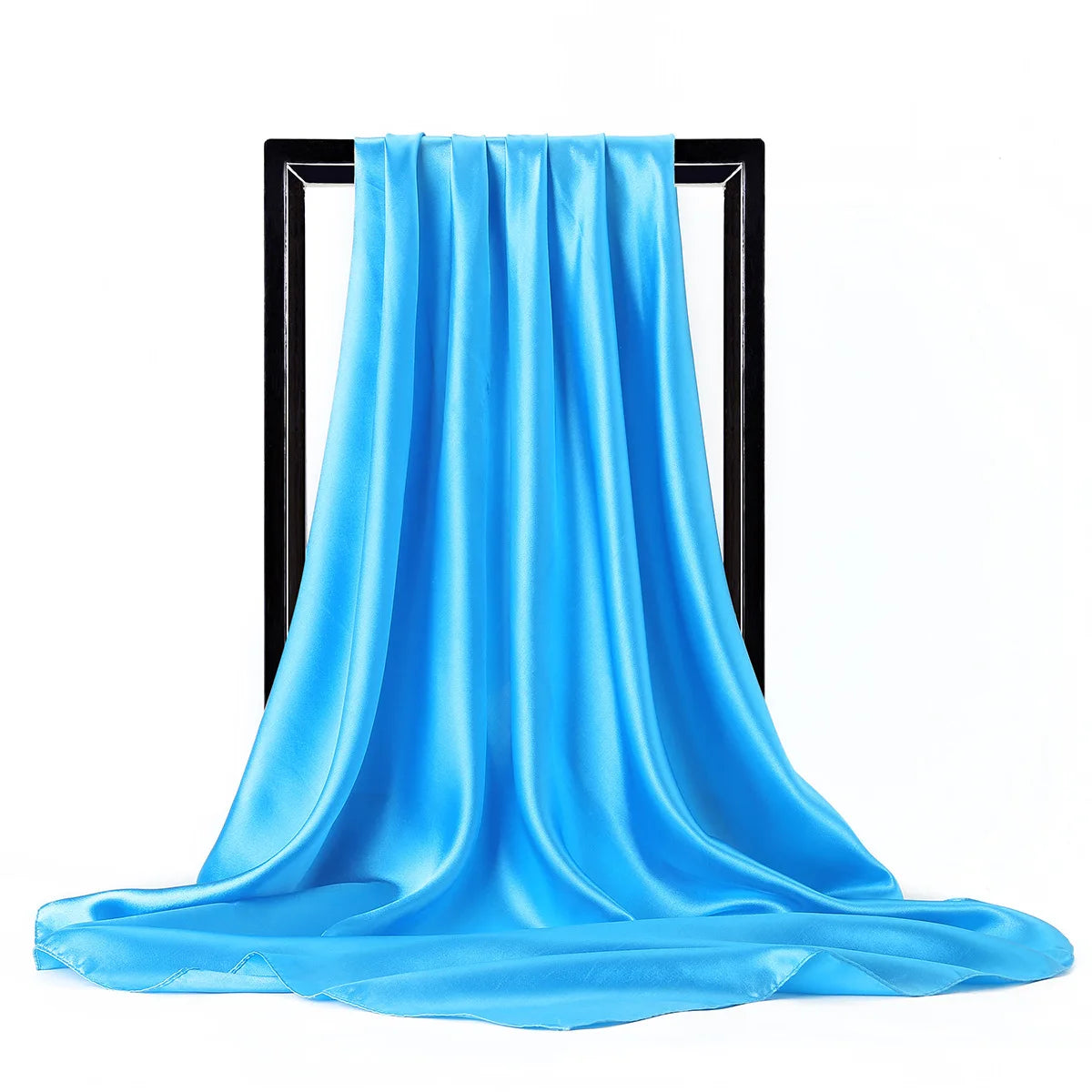 Luxury Silk Satin Scarf – Solid Color Hijab & Shawl Wrap, Elegant 90×90 cm Design