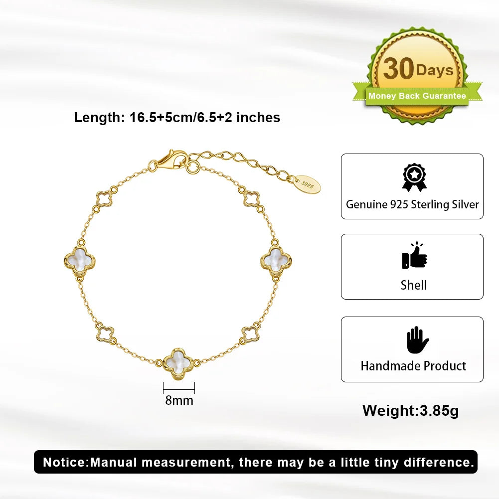 ORSA JEWELS Hollow Clover Necklace – 925 Silver Four-Flower Luxury Chain for Parties & Gifts