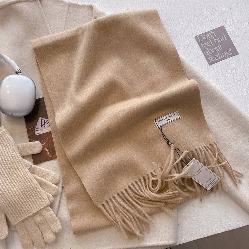 Luxury Winter Wool Scarf – Soft Cashmere Pashmina Shawl for Women, Thick & Warm 2024 Style