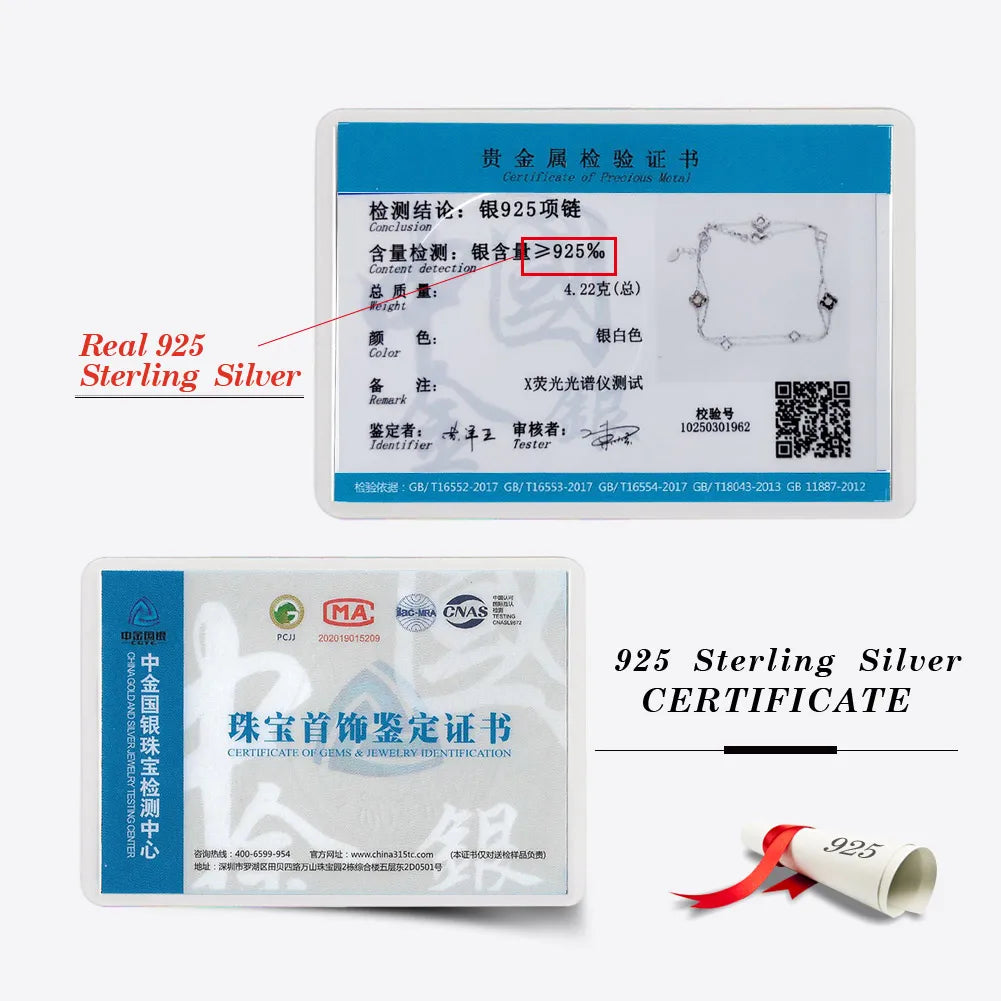 ORSA JEWELS Hollow Clover Necklace – 925 Silver Four-Flower Luxury Chain for Parties & Gifts