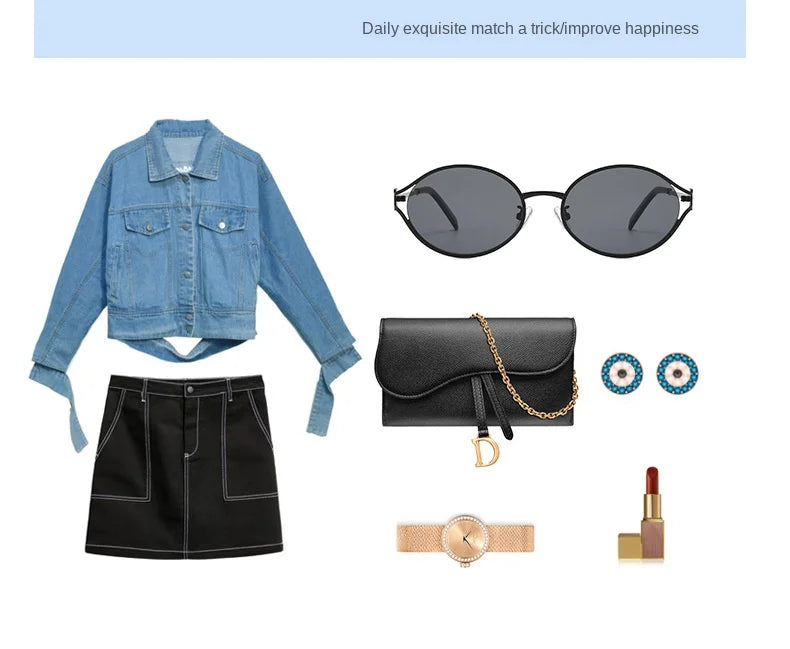 Metallic Cat Eye Sunglasses – Retro Small Frame Unisex UV Protection