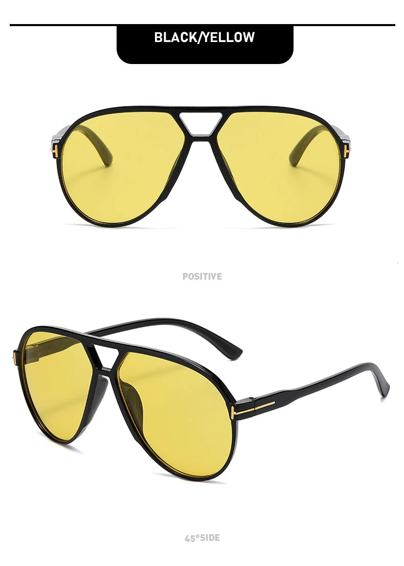 Retro Pilot Sunglasses – Double Beam “T” Design with Mirror Finish (2025 Style)