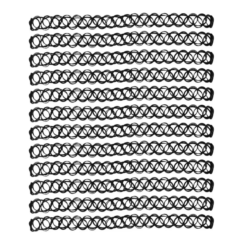 Vintage Black Braided Choker – Elastic Gothic Necklace for Punk Style Women