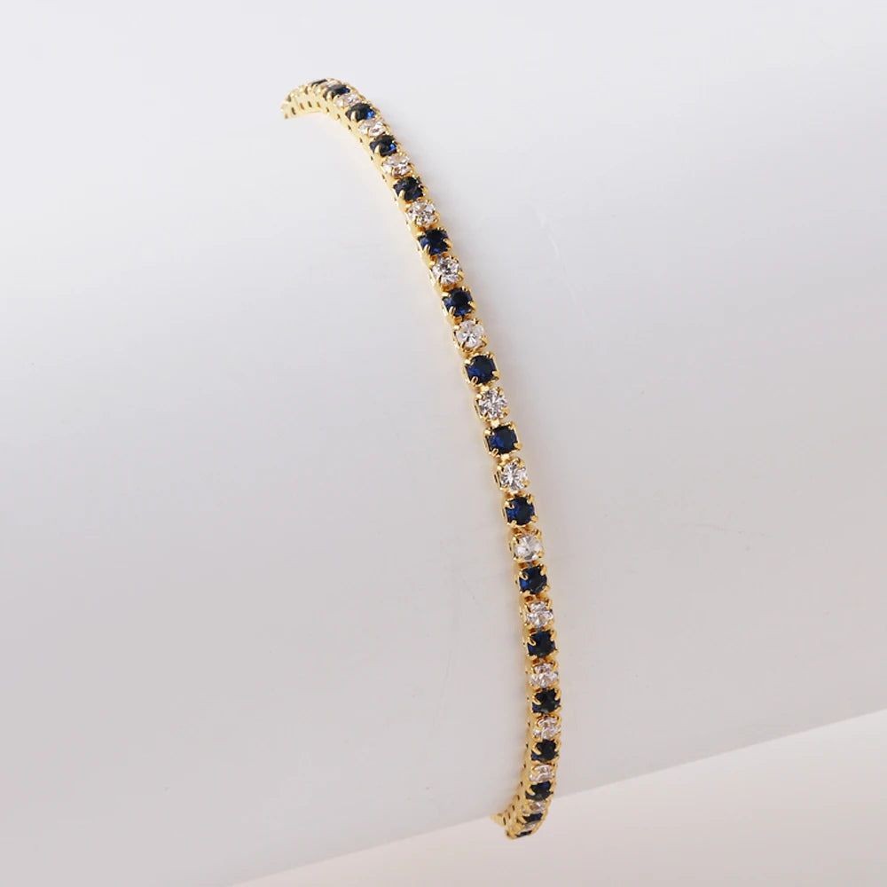 2 mm Adjustable Rainbow Tennis Bracelet – Colorful Zircon Charm for Women