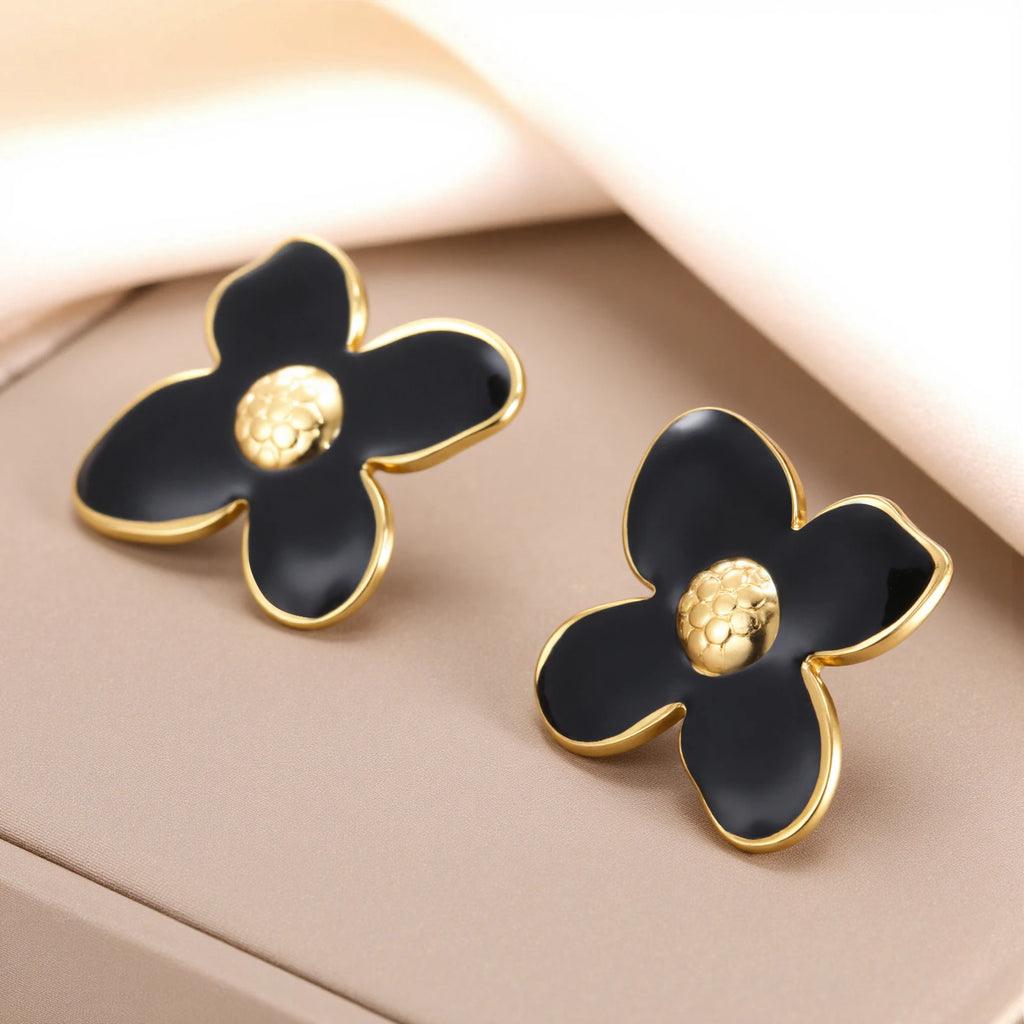 Cazador 2-Piece Flower Stud Earrings – 2025 Stainless Steel Trend for Parties, Weddings & Gifts