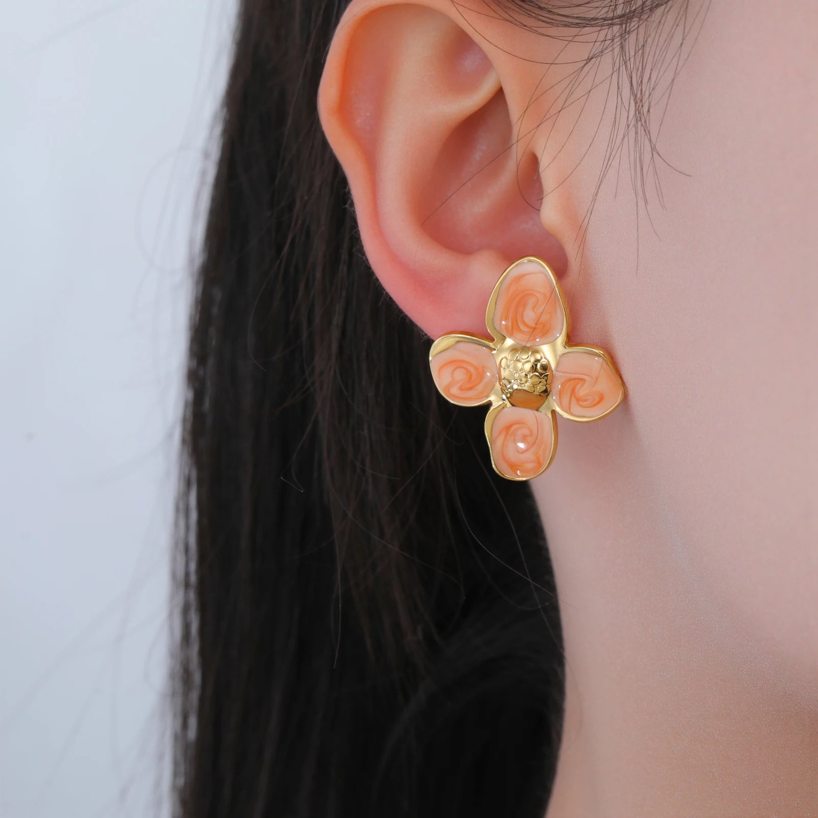 Cazador 2-Piece Flower Stud Earrings – 2025 Stainless Steel Trend for Parties, Weddings & Gifts