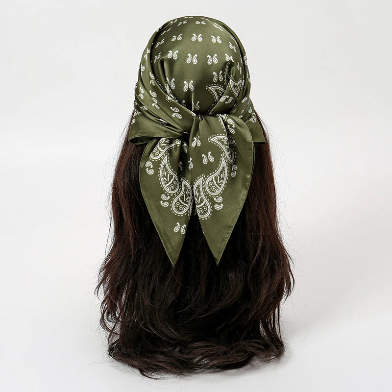 Floral Silk Hair Scarf – Elegant Spring Print Bandana for Hair, Neck & Head Styling