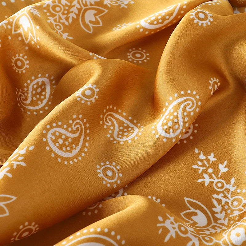 Floral Silk Hair Scarf – Elegant Spring Print Bandana for Hair, Neck & Head Styling
