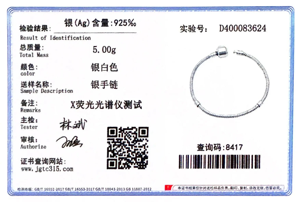 Handmade 925 Sterling Silver Charm Bracelet – Smooth Snake Chain for Women