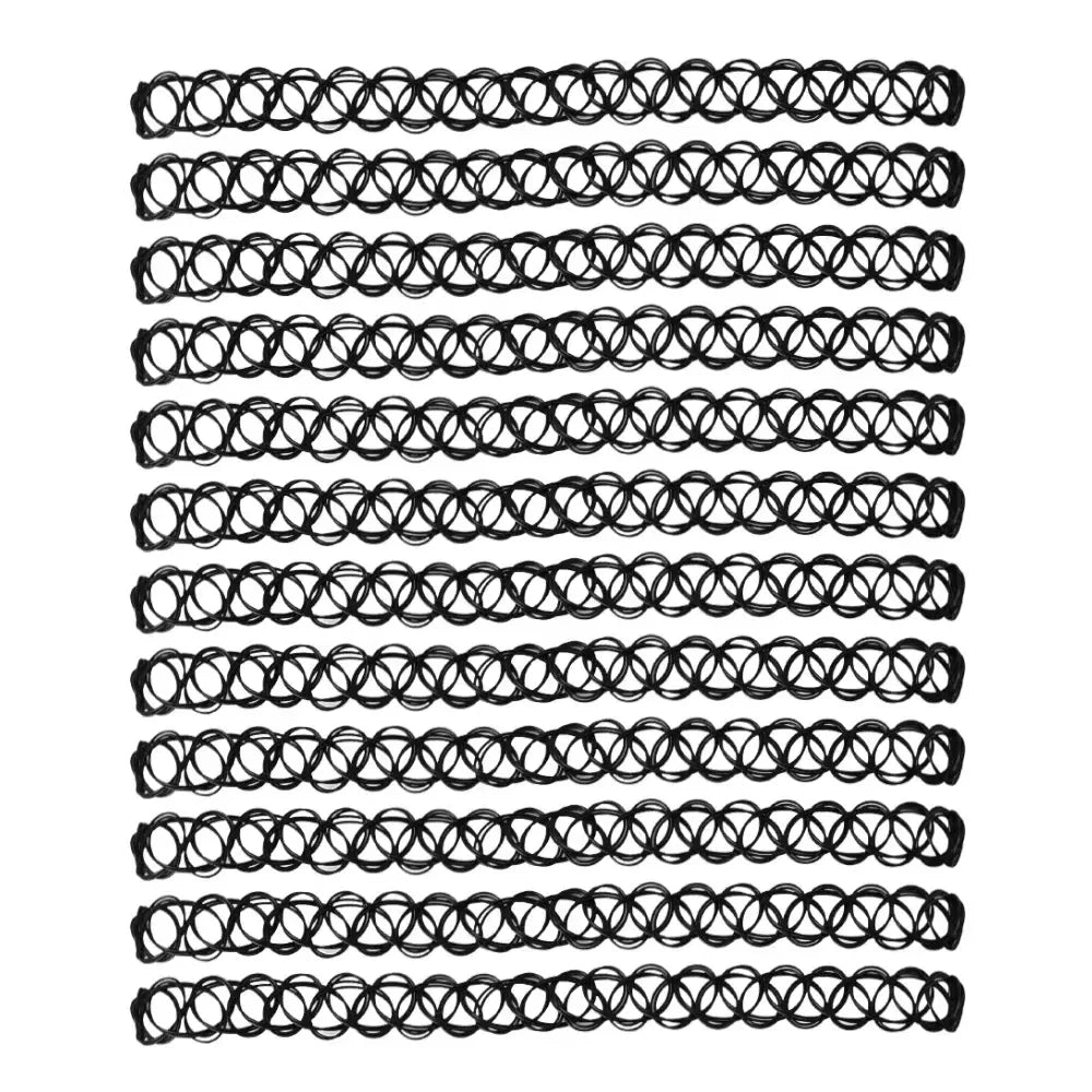 Vintage Black Braided Choker – Elastic Gothic Necklace for Punk Style Women