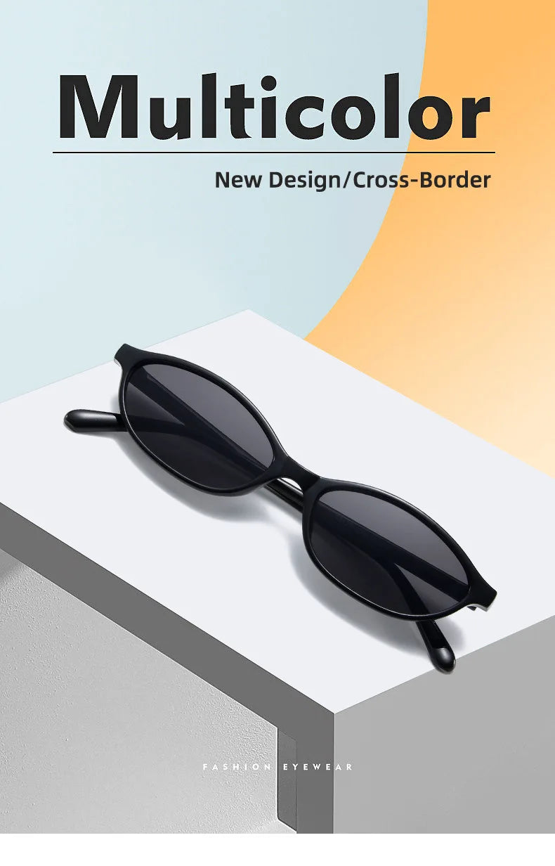 Retro Oval Sunglasses – Trendy Small Frame Cat Eye Design with Sun Protection
