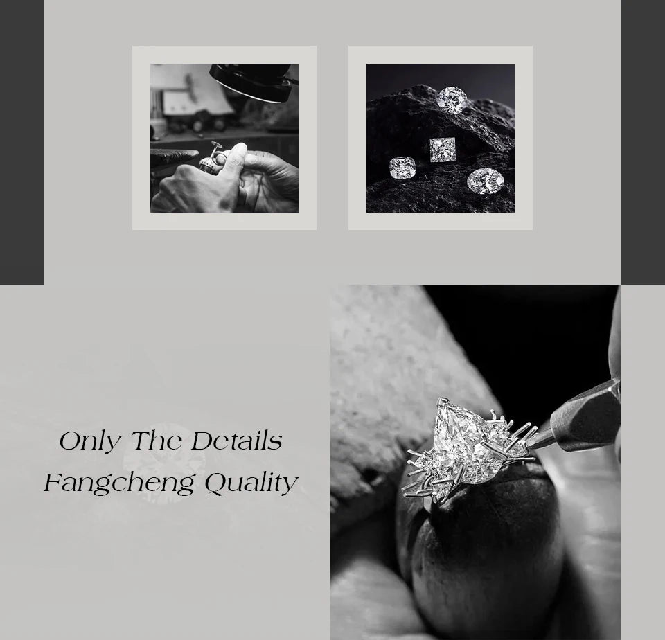 ATTAGEMS Round-Cut Moissanite Ring – D-VVS1 Sparkle in Solid 925 Silver for Women