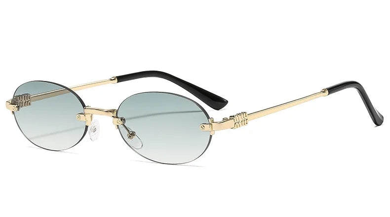 Frameless Oval Sunglasses – Luxury Summer Shades with UV Protection