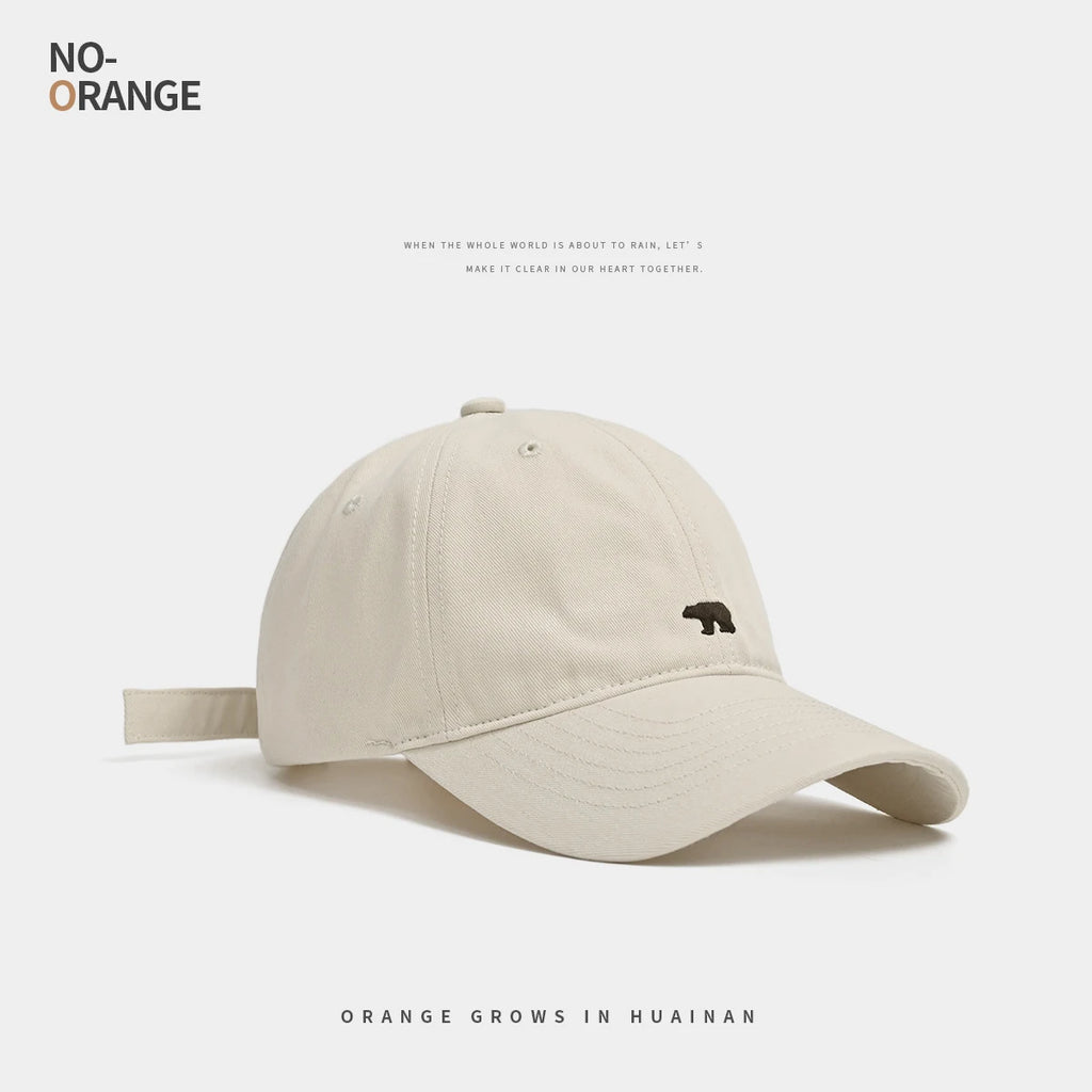 Bear Embroidered Baseball Cap – Breathable Adjustable Sun-Protective Style for Men & Women