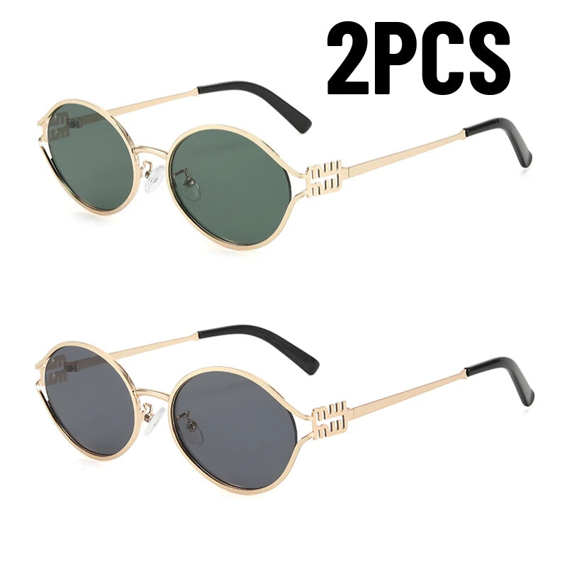 Metallic Cat Eye Sunglasses – Retro Small Frame Unisex UV Protection