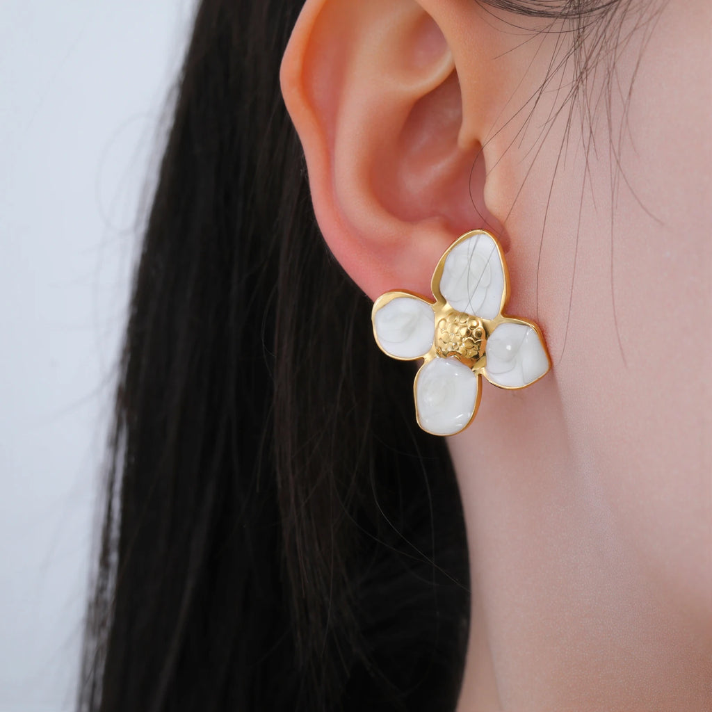 Cazador 2-Piece Flower Stud Earrings – 2025 Stainless Steel Trend for Parties, Weddings & Gifts