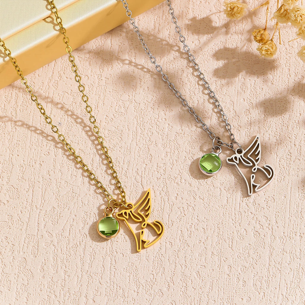 Bird Wing Name Pendant – Custom Stainless Steel Necklace for Valentine’s Day