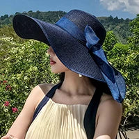 Big Brim Beach Sun Hat – Foldable Straw UV-Cut Visor for Women, Vintage Summer Style