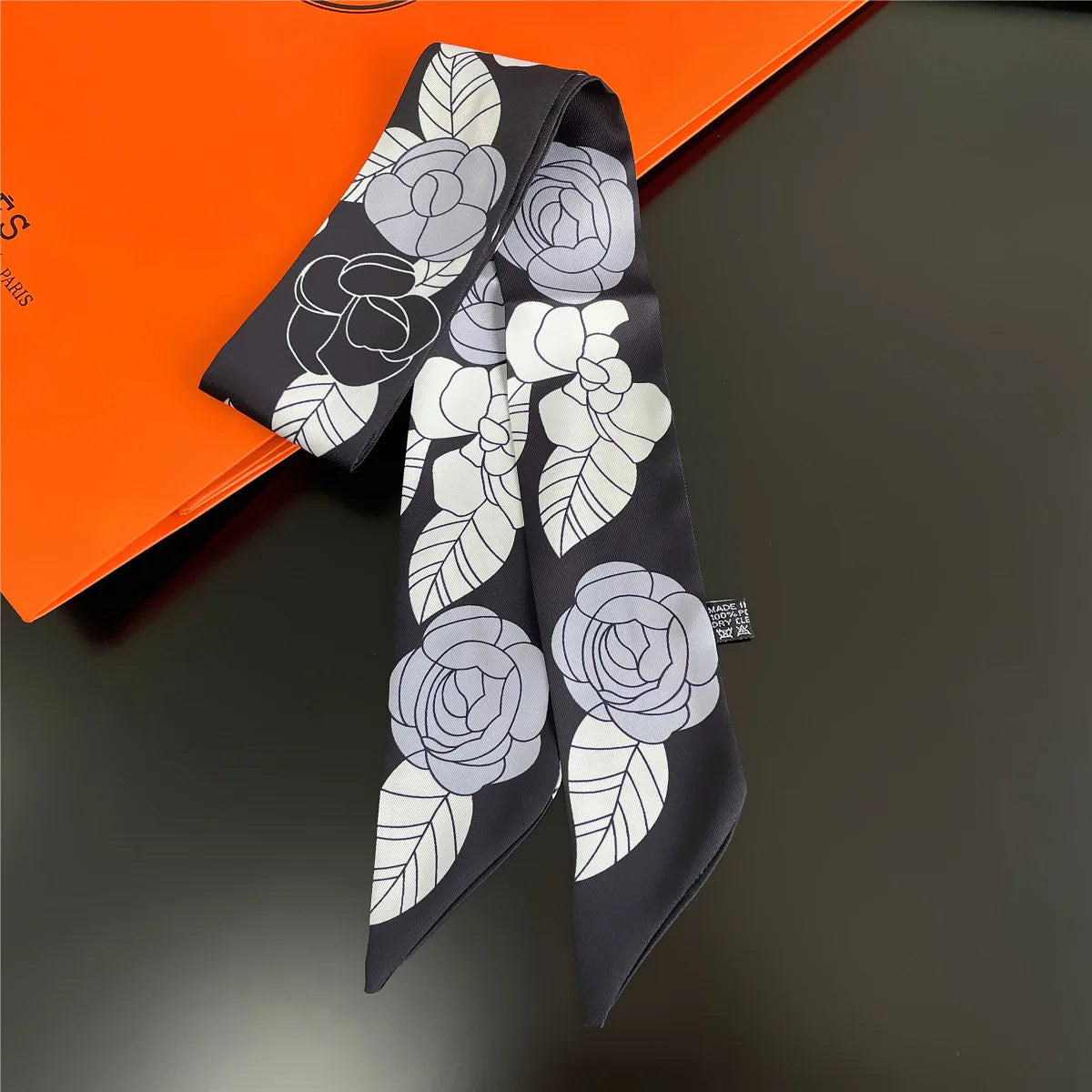 Gorgeous Saddle Print Silk Scarf – Elegant 2023 Designer Style for Hair, Bags & Neck