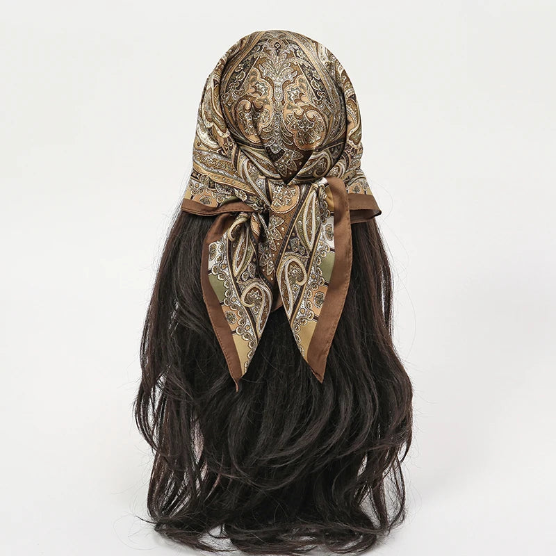 Floral Silk Hair Scarf – Elegant Spring Print Bandana for Hair, Neck & Head Styling