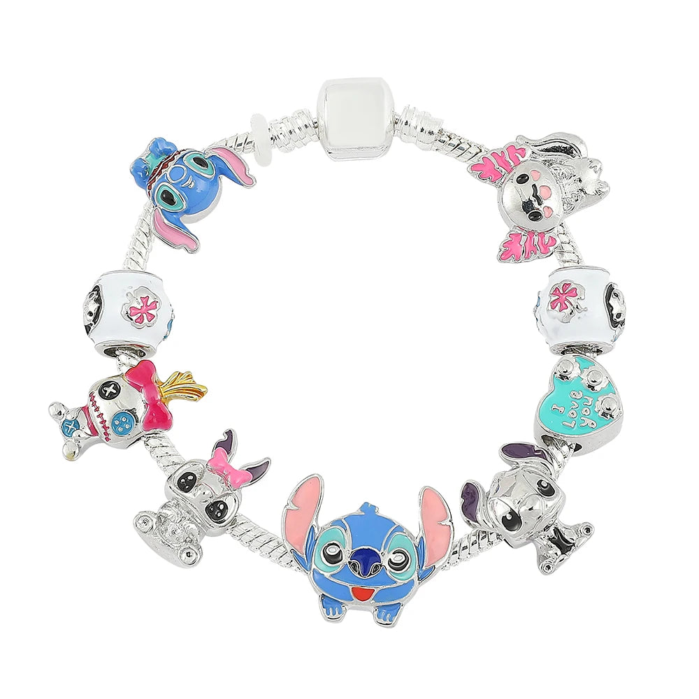Disney Lilo & Stitch Beaded Bracelet – Cute Charm Bangle for Women & Kids