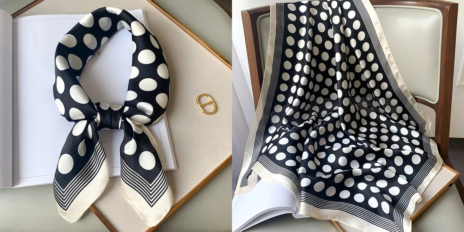 Luxury Floral Silk Scarf – Soft Satin Square Wrap for Hair, Neck & Hijab