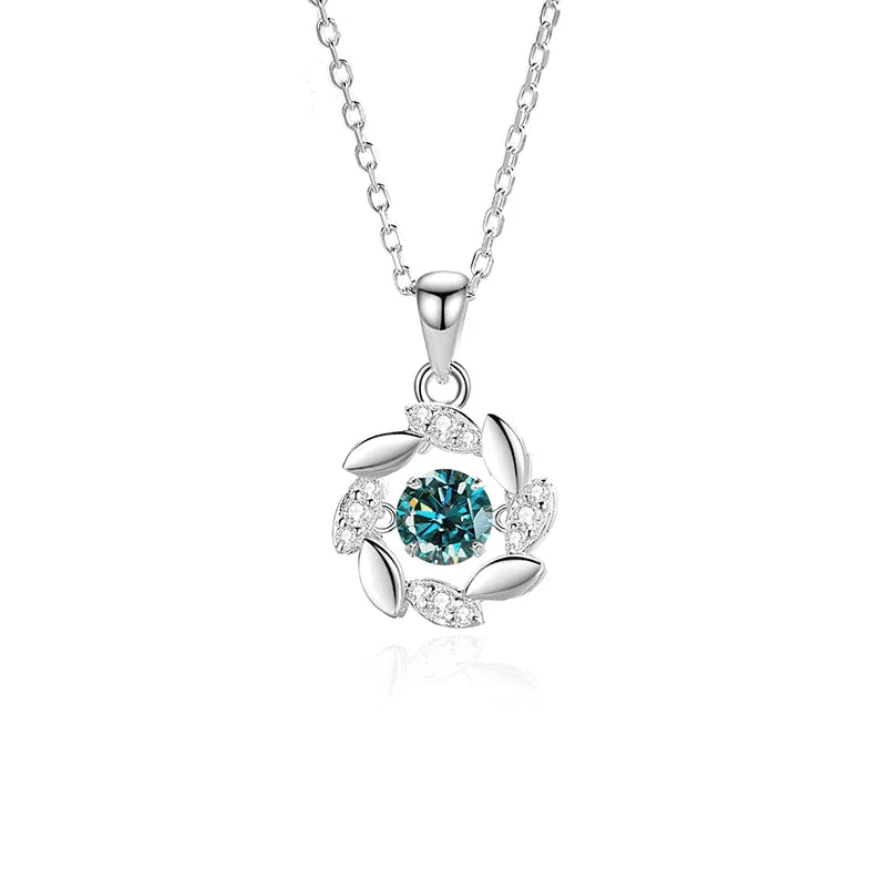 Moissanite Pendant Necklace – 925 Sterling Silver Sparkling Bridal & Party Jewelry for Women