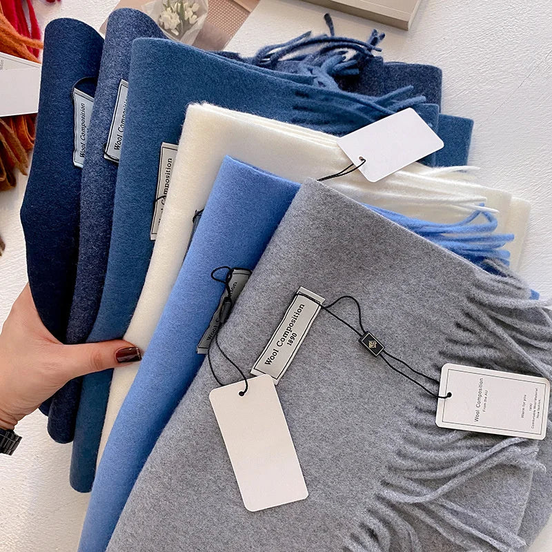 Luxury Winter Wool Scarf – Soft Cashmere Pashmina Shawl for Women, Thick & Warm 2024 Style