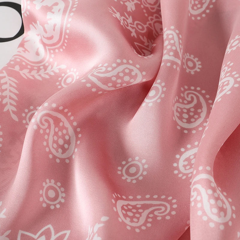 Floral Silk Hair Scarf – Elegant Spring Print Bandana for Hair, Neck & Head Styling