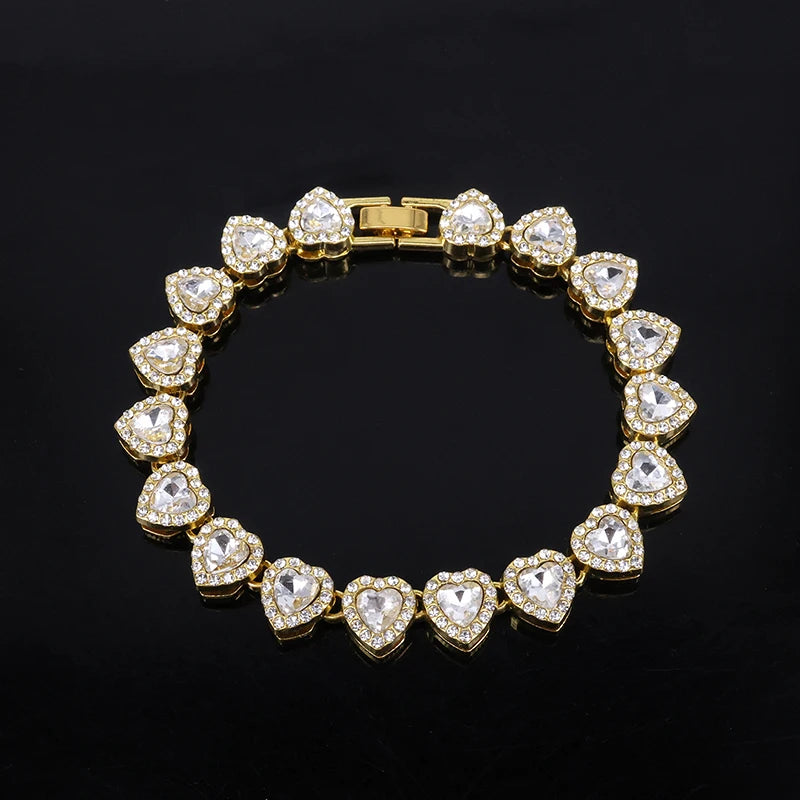 Luxurious Heart Diamond Necklace – Exquisite Stainless Steel Piece for Daily Fashion Matching