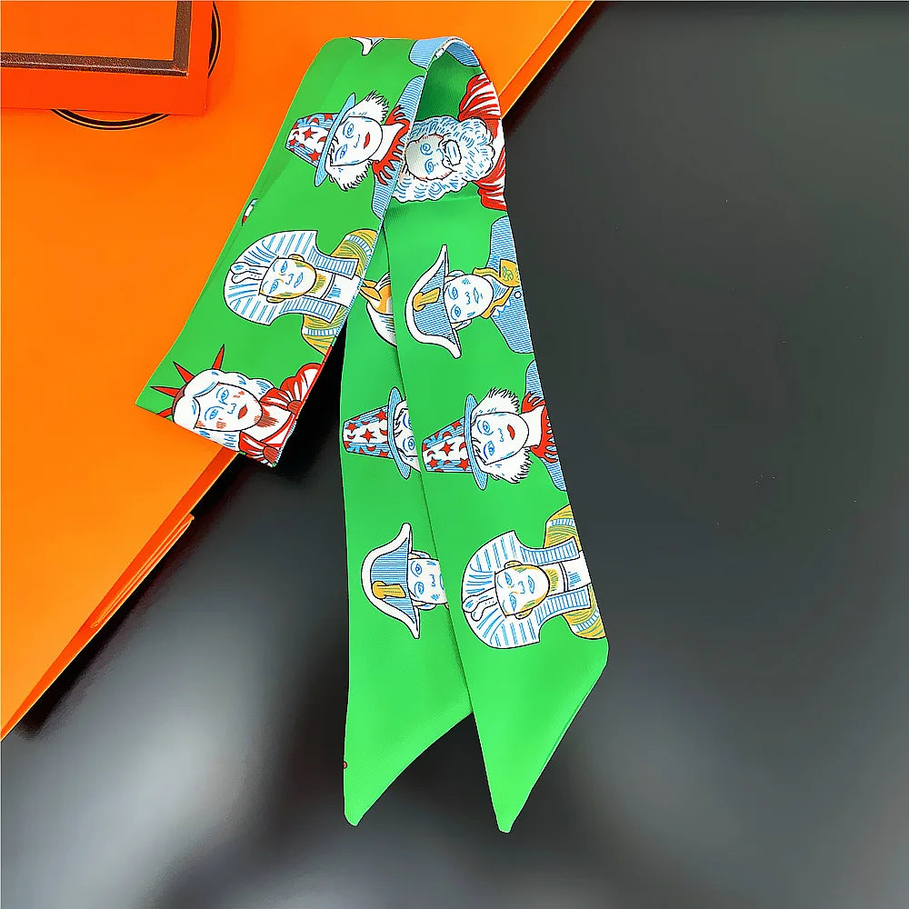 Gorgeous Saddle Print Silk Scarf – Elegant 2023 Designer Style for Hair, Bags & Neck