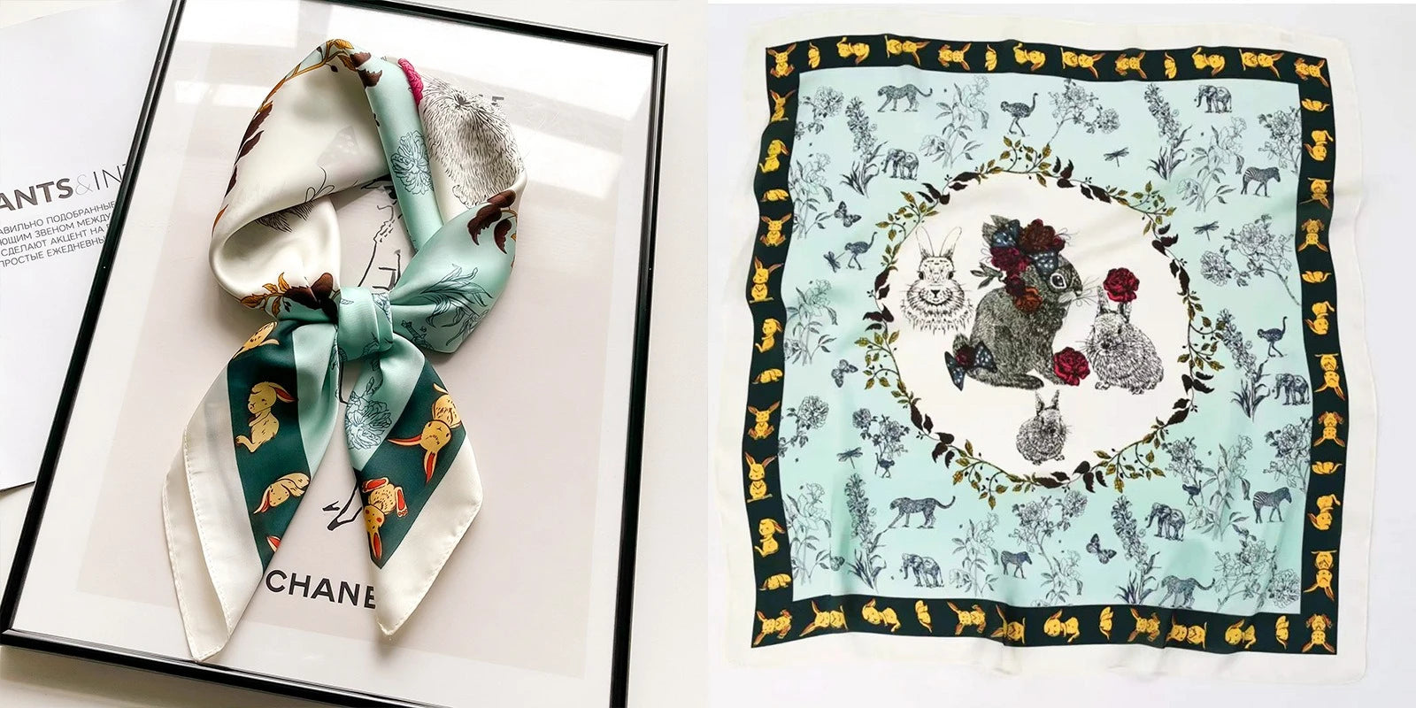 Luxury Floral Silk Scarf – Soft Satin Square Wrap for Hair, Neck & Hijab