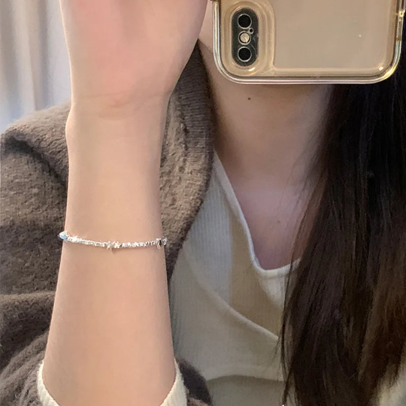 VENTFILLE 925 Silver Butterfly Bracelet – Cute Beaded String Design for Girls