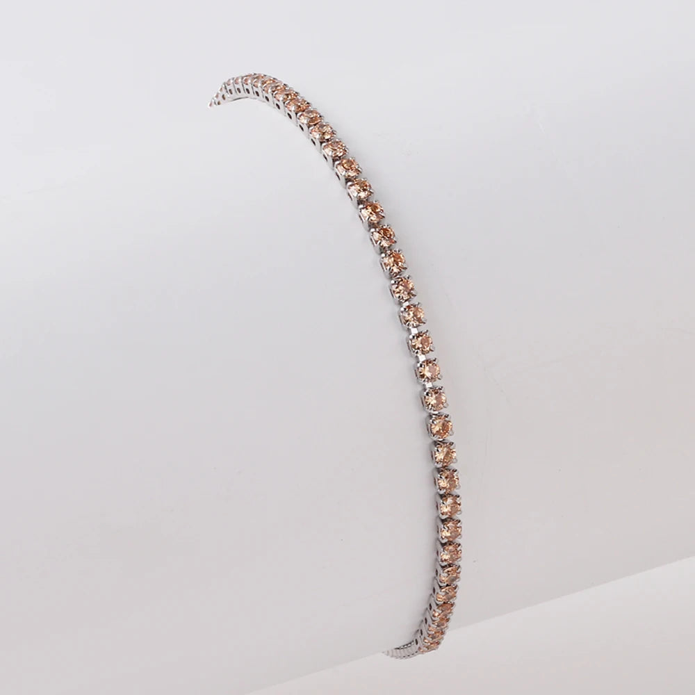 2 mm Adjustable Rainbow Tennis Bracelet – Colorful Zircon Charm for Women