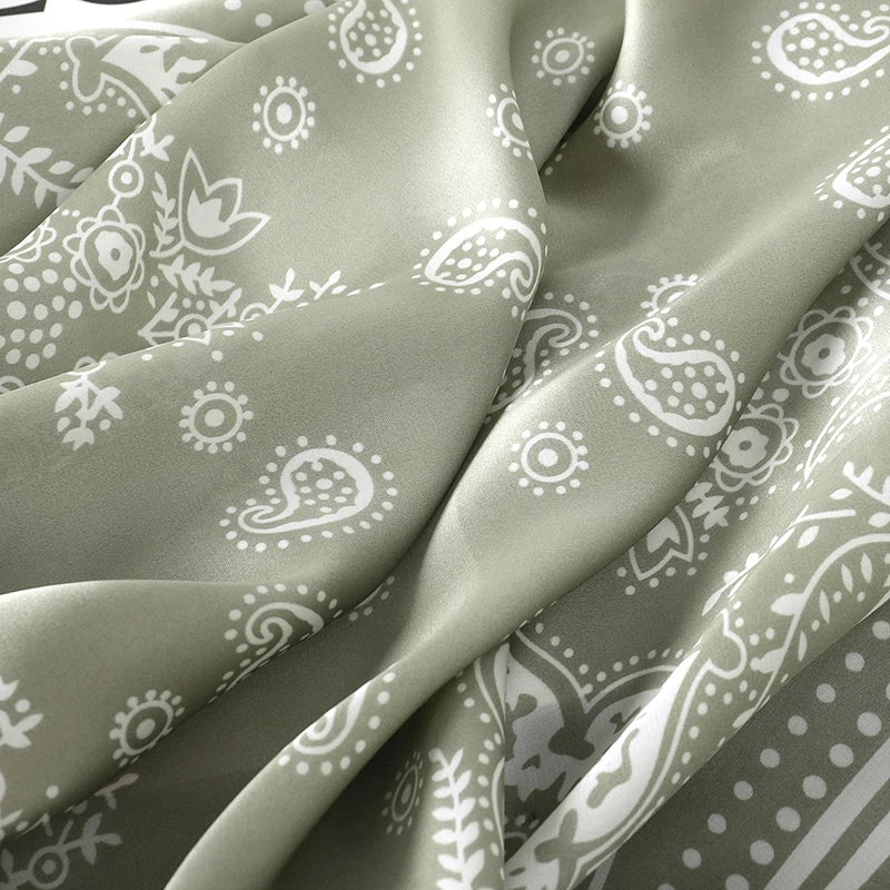 Floral Silk Hair Scarf – Elegant Spring Print Bandana for Hair, Neck & Head Styling