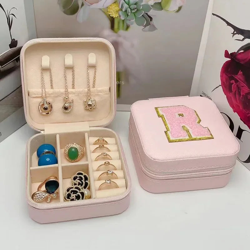 Mini Initial Jewelry Box – Personalized Travel Case, Perfect Bridesmaid or Birthday Gift