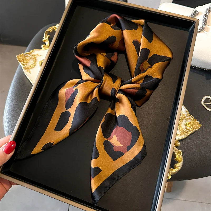 Printed Silk Scarf – Luxury Square Pashmina for Hair, Neck & Head Styling