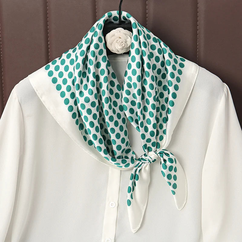 Luxury Silk Satin Scarf – 2023 Square Print Design for Women’s Hijab, Hair & Neck Styling