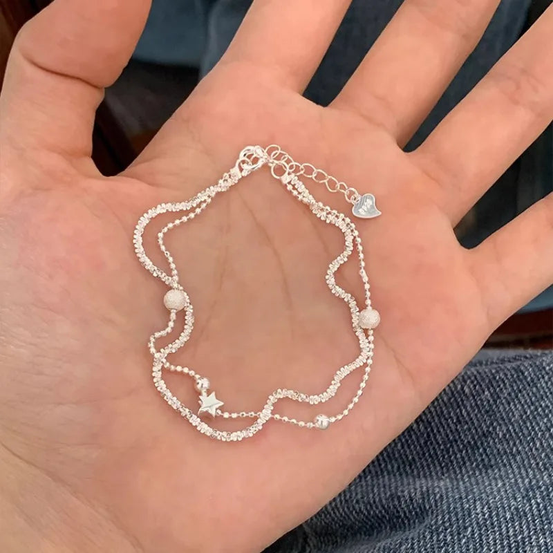 VENTFILLE 925 Silver Butterfly Bracelet – Cute Beaded String Design for Girls