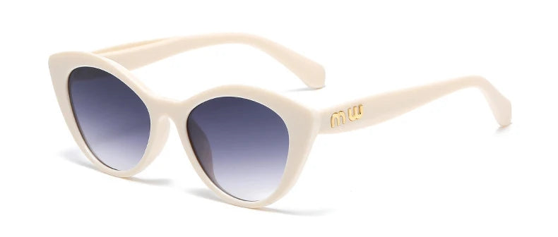 Cat Eye Sunglasses – Black & Leopard Small Frame UV400 Designer Style